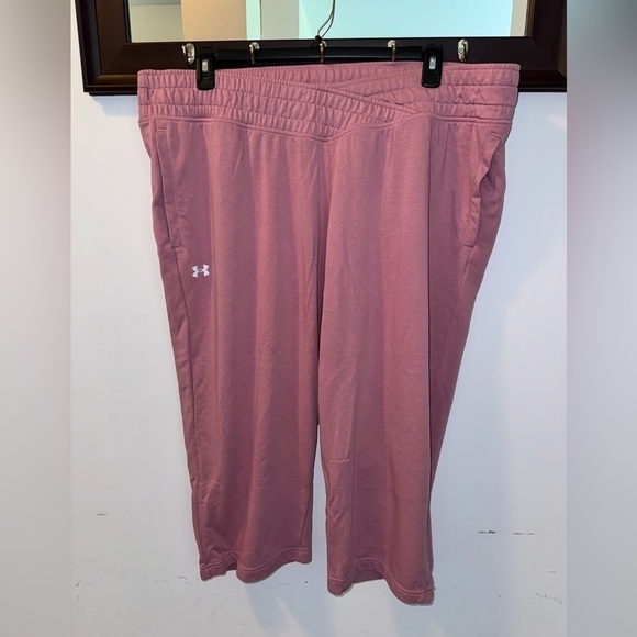 Under Armour Women's Rival Terry Wide Leg Crop Pants Size 2X - Picture 1 of 7